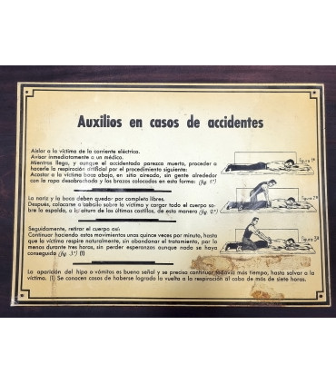 Cartel Auxilios en casos de accidentes