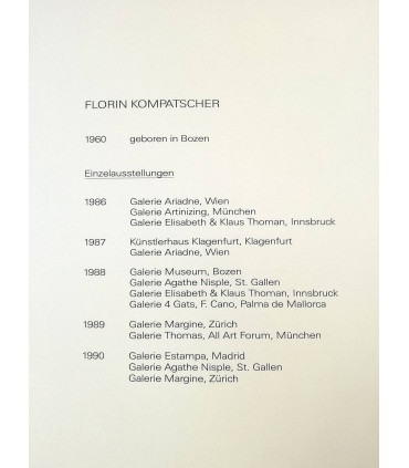 Catálogo exposición Florin Kompatscher 1990